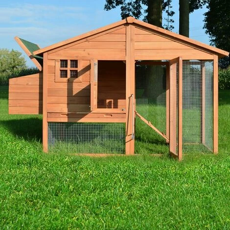 BB-LOISIRCD Poulailler De Luxe En Bois Pour Jardin Exterieur 2-5 Poules Cage Canard 2 Perchoir Nichoir 190 X 67 X 117 Cm 2 BB-LOISIRCD Poulailler De Luxe En Bois Pour Jardin Exterieur 2-5 Poules Cage Canard 2 Perchoir Nichoir 190 X 67 X 117 Cm – Image 2
