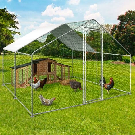 IDMARKET Enclos Poulailler 9 M² Parc Grillagé 3x3 M Acier Galvanisé - Naturel 1 IDMARKET Enclos Poulailler 9 M² Parc Grillagé 3x3 M Acier Galvanisé - Naturel