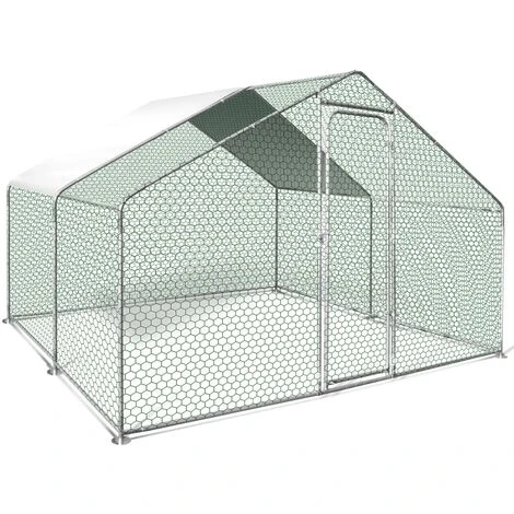 IDMARKET Enclos Poulailler 9 M² Parc Grillagé 3x3 M Acier Galvanisé - Naturel 2 IDMARKET Enclos Poulailler 9 M² Parc Grillagé 3x3 M Acier Galvanisé - Naturel – Image 2