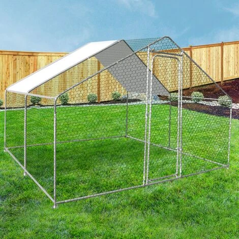 IDMARKET Enclos Poulailler 9 M² Parc Grillagé 3x3 M Acier Galvanisé - Naturel 5 IDMARKET Enclos Poulailler 9 M² Parc Grillagé 3x3 M Acier Galvanisé - Naturel – Image 5