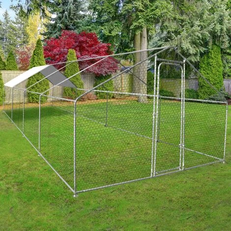 IDMARKET Enclos Poulailler 24 M² Parc Grillagé 8x3 M Acier Galvanisé - Naturel 5 IDMARKET Enclos Poulailler 24 M² Parc Grillagé 8x3 M Acier Galvanisé - Naturel – Image 5