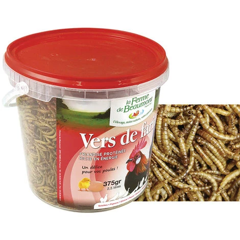 FERME DE BEAUMONT Vers De Farine Déshydratés 2,5 Litres (375 Gr) 1 FERME DE BEAUMONT Vers De Farine Déshydratés 2,5 Litres (375 Gr)