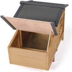 IDMARKET Poulailler Sur Pilotis Avec Pondoir En Bois -Polire Soldes Boutique 11662020 5