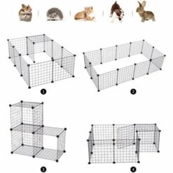 PawHut Cage Parc Enclos Pour Animaux Domestiques L 106 X L 73 X H 36 Cm Bords Arrondis Fil Métallique Noir 55 - Noir 8 PawHut Cage Parc Enclos Pour Animaux Domestiques L 106 X L 73 X H 36 Cm Bords Arrondis Fil Métallique Noir 55 - Noir -Polire Soldes Boutique 12311127 4
