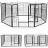 MUCOLA 8 Eléments 80x80cm Parc Pour Chiot, Clôture Pour, Enclos En Argent, Barrière Pour, Roue Libre