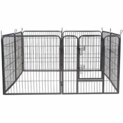 MUCOLA 8 Eléments 80x80cm Parc Pour Chiot, Clôture Pour, Enclos En Argent, Barrière Pour, Roue Libre -Polire Soldes Boutique 12668491 3