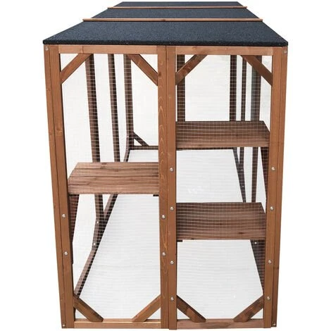 WILTEC Enclos Extérieur Parc Pour Chat Résistant Aux Intempéries 180 X 80 X 111,8 Cm Avec 3 Zones De Repos 2 WILTEC Enclos Extérieur Parc Pour Chat Résistant Aux Intempéries 180 X 80 X 111,8 Cm Avec 3 Zones De Repos – Image 2