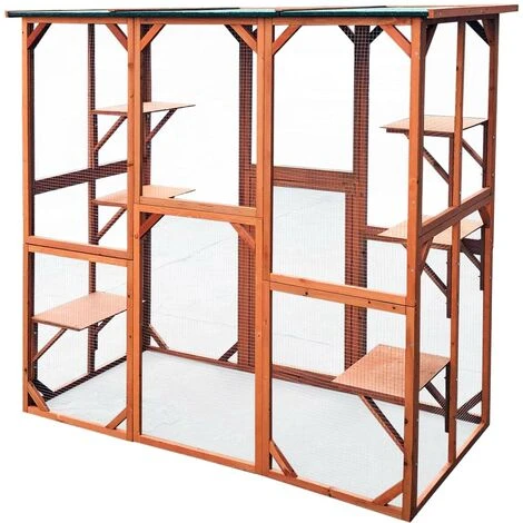 WILTEC Enclos Extérieur Parc Pour Chat Résistant Aux Intempéries 180 X 88 X 169 Cm Avec 6 Zones De Repos 1 WILTEC Enclos Extérieur Parc Pour Chat Résistant Aux Intempéries 180 X 88 X 169 Cm Avec 6 Zones De Repos