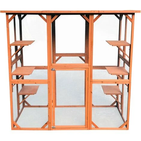 WILTEC Enclos Extérieur Parc Pour Chat Résistant Aux Intempéries 180 X 88 X 169 Cm Avec 6 Zones De Repos 2 WILTEC Enclos Extérieur Parc Pour Chat Résistant Aux Intempéries 180 X 88 X 169 Cm Avec 6 Zones De Repos – Image 2