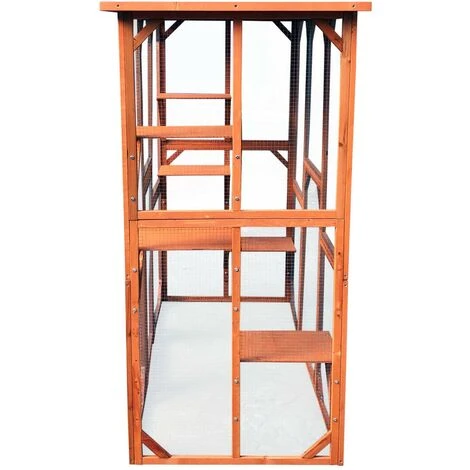 WILTEC Enclos Extérieur Parc Pour Chat Résistant Aux Intempéries 180 X 88 X 169 Cm Avec 6 Zones De Repos 3 WILTEC Enclos Extérieur Parc Pour Chat Résistant Aux Intempéries 180 X 88 X 169 Cm Avec 6 Zones De Repos – Image 3