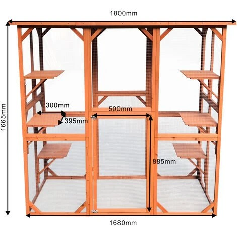 WILTEC Enclos Extérieur Parc Pour Chat Résistant Aux Intempéries 180 X 88 X 169 Cm Avec 6 Zones De Repos 4 WILTEC Enclos Extérieur Parc Pour Chat Résistant Aux Intempéries 180 X 88 X 169 Cm Avec 6 Zones De Repos – Image 4