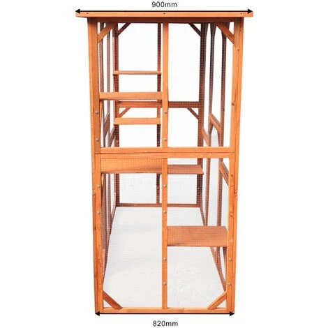 WILTEC Enclos Extérieur Parc Pour Chat Résistant Aux Intempéries 180 X 88 X 169 Cm Avec 6 Zones De Repos 5 WILTEC Enclos Extérieur Parc Pour Chat Résistant Aux Intempéries 180 X 88 X 169 Cm Avec 6 Zones De Repos – Image 5