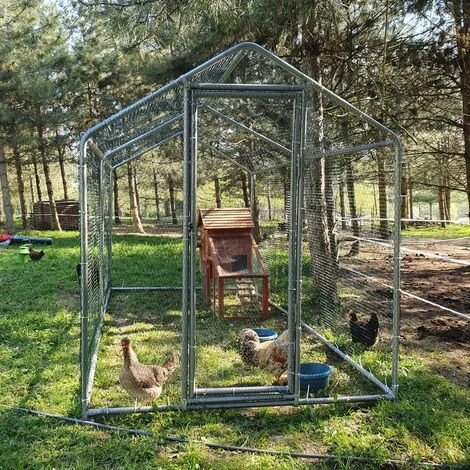 CHEMIN DES POULAILLERS Enclos Poulailler 8m² Tubes 32mm H2,25m - Parc Grillagé Renforcé 4x2m - Acier Galvanisé 5 CHEMIN DES POULAILLERS Enclos Poulailler 8m² Tubes 32mm H2,25m - Parc Grillagé Renforcé 4x2m - Acier Galvanisé – Image 5