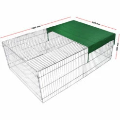 WILTEC Parc Enclos Pour Petits Animaux Domestiques 122 X 95 X 58 Cm Clôture Avec Protection Solaire Cage -Polire Soldes Boutique 14647855 3