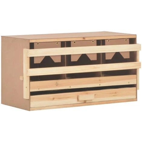Pondoir 3 Compartiments 72x33x38 Cm Pinède Solide VidaXL 2 Pondoir 3 Compartiments 72x33x38 Cm Pinède Solide VidaXL – Image 2