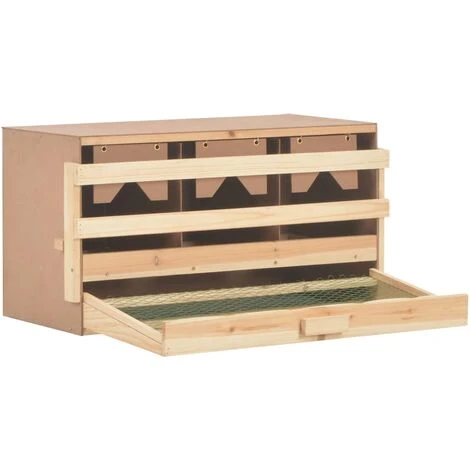 Pondoir 3 Compartiments 72x33x38 Cm Pinède Solide VidaXL 3 Pondoir 3 Compartiments 72x33x38 Cm Pinède Solide VidaXL – Image 3