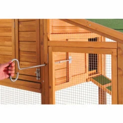 WILTEC Poulailler Avec Nichoir & Enclos Bois D’épicéa 1720x660x1200 Mm Grillage Bac à Crottes Galvanisé -Polire Soldes Boutique 1526561 3