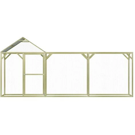 VidaXL Poulailler 4,5x1,5x2 M Pinède Imprégnée - Vert 2 VidaXL Poulailler 4,5x1,5x2 M Pinède Imprégnée - Vert – Image 2