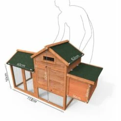 VOUNOT Poulailler En Bois Avec Pondoir Et Perchoir Accueillant 2 Poules -Polire Soldes Boutique 15463901 5