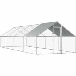 VidaXL Poulailler D'extérieur 2,75 X 8 X 1,92 M Acier Galvanisé - Argent
