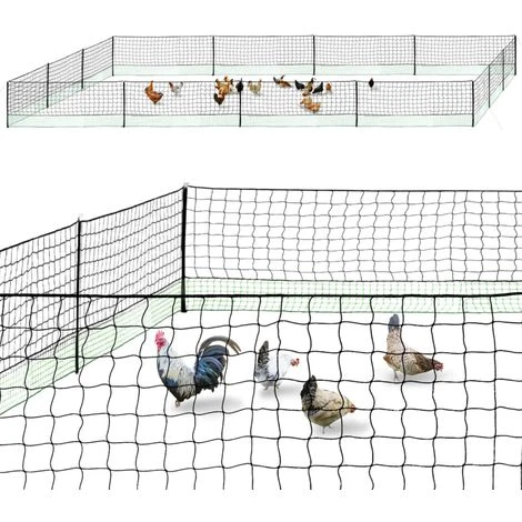 IDMARKET Kit Clôture Filet à Poules 50 M Avec Porte 15 Piquets Double Pointes 2 IDMARKET Kit Clôture Filet à Poules 50 M Avec Porte 15 Piquets Double Pointes – Image 2