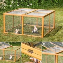 MUCOLA Cage à Lapin Petit Animal Huche à Bois Enclos Extérieur Libre XXL 9 MUCOLA Cage à Lapin Petit Animal Huche à Bois Enclos Extérieur Libre XXL -Polire Soldes Boutique 16434993 5