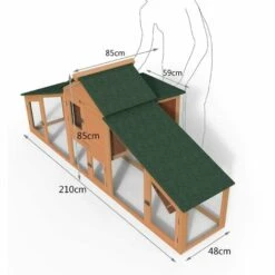 VOUNOT Poulailler En Bois XL Avec Pondoir Et Perchoir -Polire Soldes Boutique 16517335 3