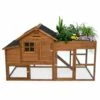 ALICE'S GARDEN Poulailler En Bois Avec Carré Potager CAMPINE, 3 Poules, Cage à Poule Avec Enclos, Poulailler Avec Jardinière - Bois