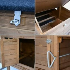 ALICE'S GARDEN Poulailler En Bois Avec Carré Potager CAMPINE, 3 Poules, Cage à Poule Avec Enclos, Poulailler Avec Jardinière - Bois -Polire Soldes Boutique 16770478 3