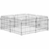 PawHut Parc Enclos Pour Chiens Chiots Animaux Domestiques Diamètre 158 Cm 8 Panneaux 71L X 61H Cm Noir