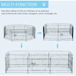 PawHut Parc Enclos Pour Chiens Chiots Animaux Domestiques Diamètre 158 Cm 8 Panneaux 71L X 61H Cm Noir 8 PawHut Parc Enclos Pour Chiens Chiots Animaux Domestiques Diamètre 158 Cm 8 Panneaux 71L X 61H Cm Noir -Polire Soldes Boutique 17063393 4