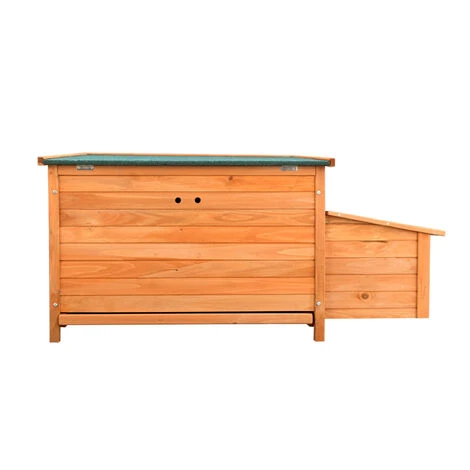 WILTEC Poulailler Marron Rougeâtre Bois 136x74x70cm Nichoir Bac Amovible Nettoyage Abri Niche Maisonnette 4 WILTEC Poulailler Marron Rougeâtre Bois 136x74x70cm Nichoir Bac Amovible Nettoyage Abri Niche Maisonnette – Image 4