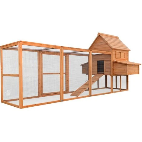 WILTEC Poulailler 310x150x150cm Bois Nichoir & Enclos Bac Amovible Nettoyage Abri & Enclos 2 WILTEC Poulailler 310x150x150cm Bois Nichoir & Enclos Bac Amovible Nettoyage Abri & Enclos – Image 2