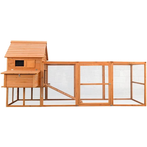 WILTEC Poulailler 310x150x150cm Bois Nichoir & Enclos Bac Amovible Nettoyage Abri & Enclos 3 WILTEC Poulailler 310x150x150cm Bois Nichoir & Enclos Bac Amovible Nettoyage Abri & Enclos – Image 3