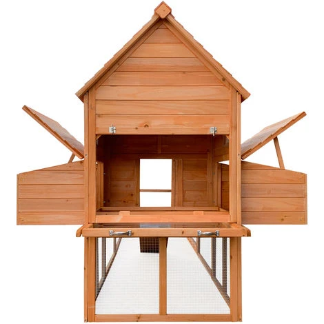 WILTEC Poulailler 310x150x150cm Bois Nichoir & Enclos Bac Amovible Nettoyage Abri & Enclos 4 WILTEC Poulailler 310x150x150cm Bois Nichoir & Enclos Bac Amovible Nettoyage Abri & Enclos – Image 4