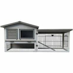WILTEC Poulailler Gris Clair 144x52,5x68,5 Cm Bois Nichoir & Enclos Bac Amovible Nettoyage Cage Basse-cour -Polire Soldes Boutique 17741944 4