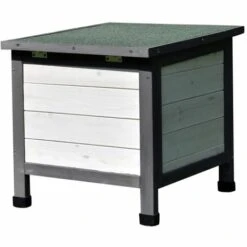 MUCOLA Maison De Chat Blanc/gris Maison De Chat Extérieur Chat Grotte Litière Boîte De Bois Maison De Chat -Polire Soldes Boutique 18032209 5