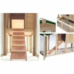 CONCEPT-USINE Poulailler Double Avec 2 Rampes PAULETTE - Beige -Polire Soldes Boutique 18107349 3