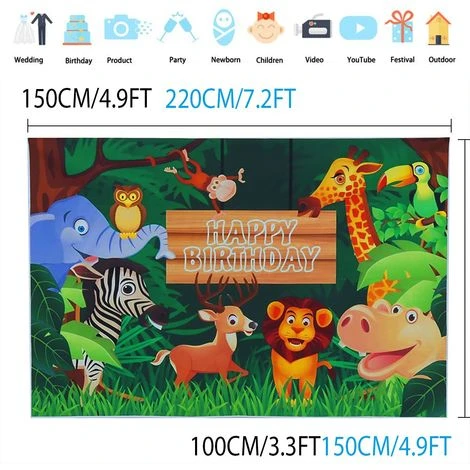 INSMA Animaux Th è Me Photographie Toile De Fond Jungle Photo Fond Prop Party 220 * 150 3 INSMA Animaux Th è Me Photographie Toile De Fond Jungle Photo Fond Prop Party 220 * 150 – Image 3