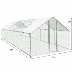 MONSTER SHOP Enclos Poulailler Extérieur 3mx8mx2m Volière Acier Galvanisé Volaille Cage Animal Chien Lapin Canard Bâche Toit GRATIS - Argent 7 MONSTER SHOP Enclos Poulailler Extérieur 3mx8mx2m Volière Acier Galvanisé Volaille Cage Animal Chien Lapin Canard Bâche Toit GRATIS - Argent -Polire Soldes Boutique 18302134 3