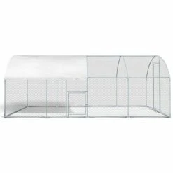 IDMARKET Enclos Poulailler Dôme 15 M² Parc Grillagé 3x5 M Avec Porte Latérale - Naturel -Polire Soldes Boutique 18322194 3