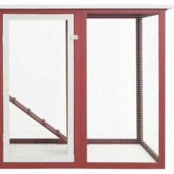 Poulailler D'extérieur Avec 1 Nichoir Rouge Bois VidaXL -Polire Soldes Boutique 18425806 5