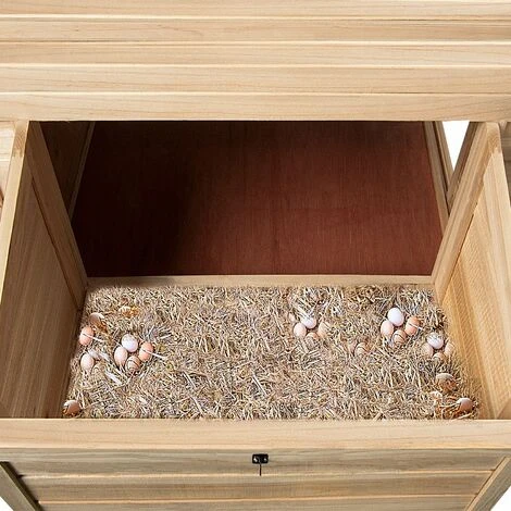 DEUBA Poulailler Mobile 220x125x118 Bois Avec Roues Pondoir Nichoirs Tiroir Coulissant Portes Protection En Bitume 4 DEUBA Poulailler Mobile 220x125x118 Bois Avec Roues Pondoir Nichoirs Tiroir Coulissant Portes Protection En Bitume – Image 4