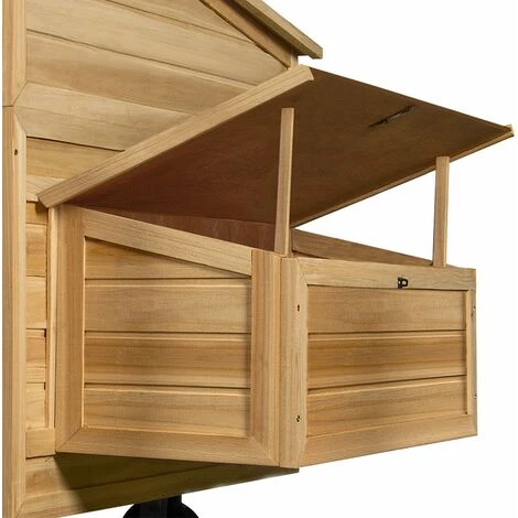 DEUBA Poulailler Mobile 220x125x118 Bois Avec Roues Pondoir Nichoirs Tiroir Coulissant Portes Protection En Bitume 5 DEUBA Poulailler Mobile 220x125x118 Bois Avec Roues Pondoir Nichoirs Tiroir Coulissant Portes Protection En Bitume – Image 5