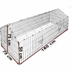 DEUBA Enclos Lapin Métal Extérieur Parc Clapier à Lapin 180x75cm Toit Amovible Bache Protection UV Inclus Vert -Polire Soldes Boutique 18476638 3