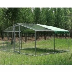 POULAILLER DIRECT Parc À Poules - Enclos 12m² Ø38mm 4x3x2,25m - Acier Galvanisé