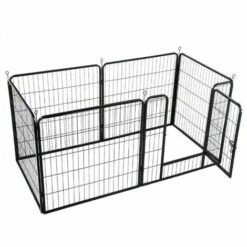 WYCTIN Hofuton 6 Panneaux Parc Chien Petits Animaux De Campagnie 60 Cm H Enclos Pour Chiots Chiens Pliabe Avec Porte En Métal Interieur Exterieur -Polire Soldes Boutique 19489075 5