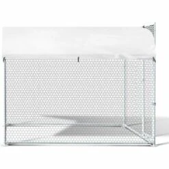 IDMARKET Enclos BOGOTA 4 M² Parc Grillagé 2x2x1,6 M Acier Galvanisé Avec Filet - Naturel -Polire Soldes Boutique 19996424 5