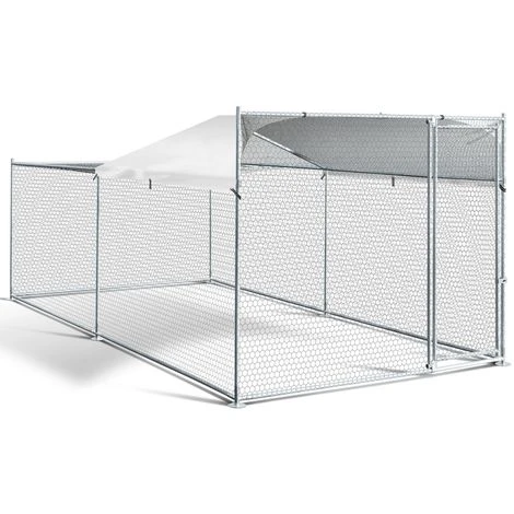 IDMARKET Enclos BOGOTA 8 M² Parc Grillagé 2x4x1,6 M Acier Galvanisé Avec Filet - Naturel 2 IDMARKET Enclos BOGOTA 8 M² Parc Grillagé 2x4x1,6 M Acier Galvanisé Avec Filet - Naturel – Image 2