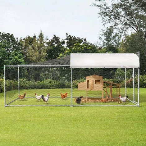 IDMARKET Enclos BOGOTA 8 M² Parc Grillagé 2x4x1,6 M Acier Galvanisé Avec Filet - Naturel 3 IDMARKET Enclos BOGOTA 8 M² Parc Grillagé 2x4x1,6 M Acier Galvanisé Avec Filet - Naturel – Image 3